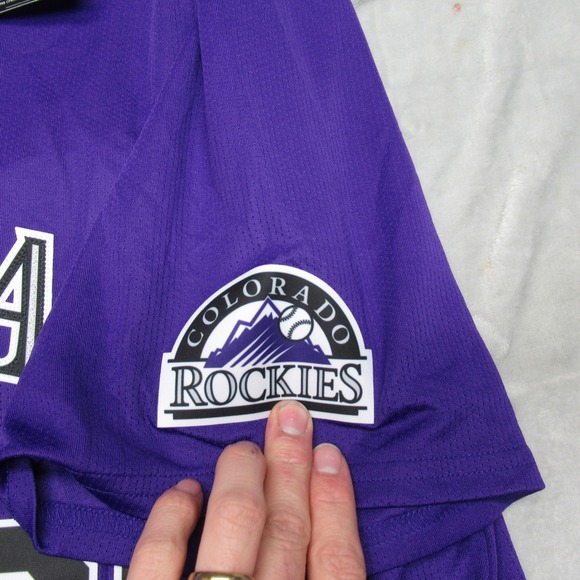 Colorado Rockies Jersey Mens Large Nike MLB Purple Bryant 23 Baseball $175 NEW - Picture 10 of 13